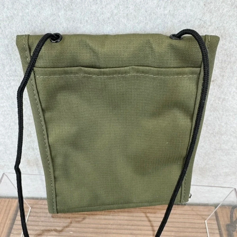 Eddie Bauer Olive Green Canvas Travel Crossbody Bag Wallet Passport Holder